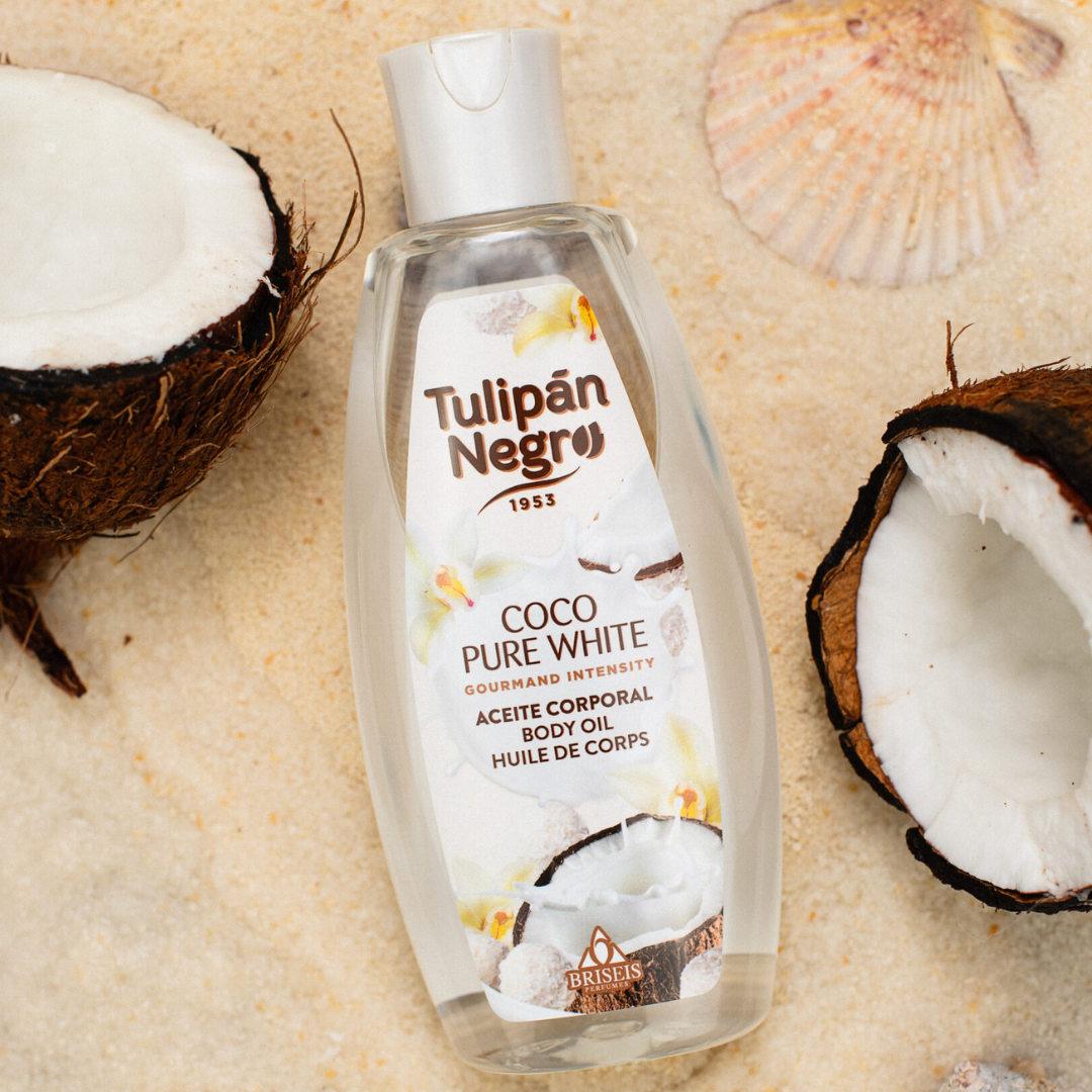 Olio corpo puro di cocco bianco e tulipano nero 200 ml
