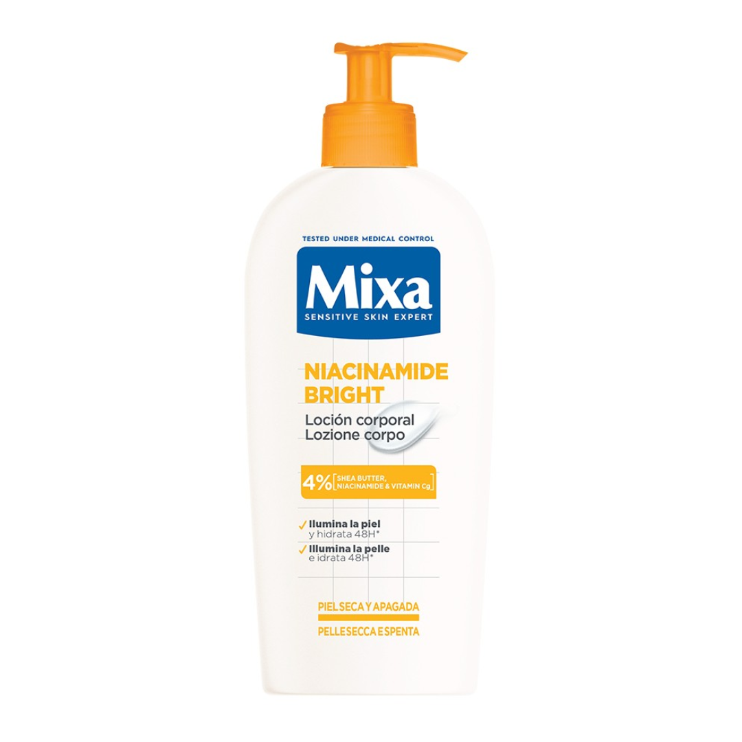 MIXA - Niacinamide Bright Lozione Corpo per Pelle Secca e Spenta 250 ml