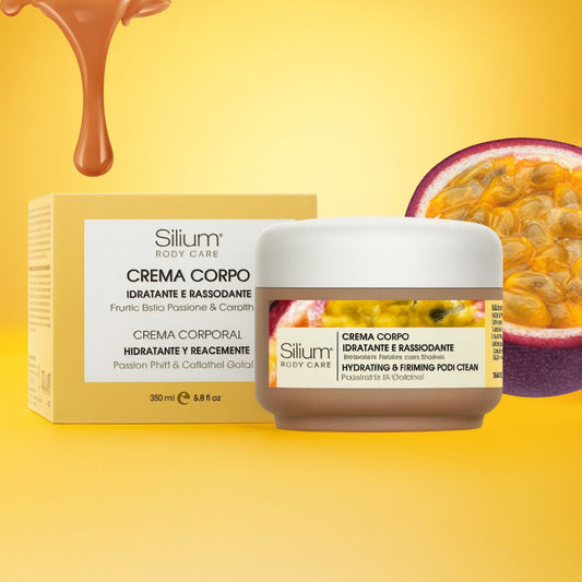 SILIUM Body Care | FRUTTA DELLA PASSIONE & CARAMELLO – Crema Corpo Idratante e Rassodante 250 ml