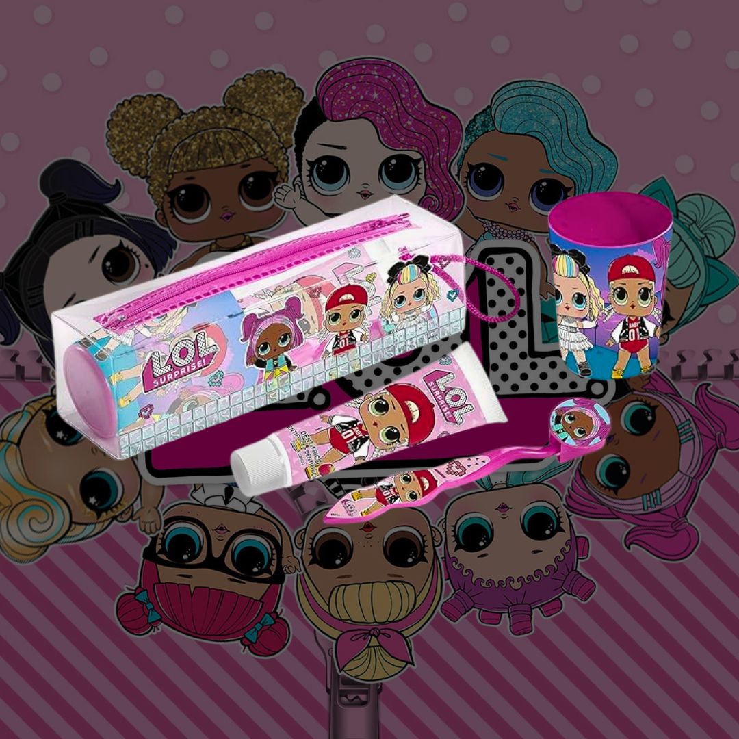 KIT IGIENE DENTALE LoL +3 – Dentifricio 75ml, Spazzolino, Bicchiere, Pochette