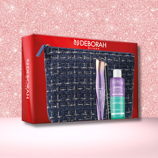 DEBORAH MILANO POCHETTE 02 | Mascara 24H Instant Volume Up To The Stars + Matita Occhi Nera 24H + Struccante Bifasico