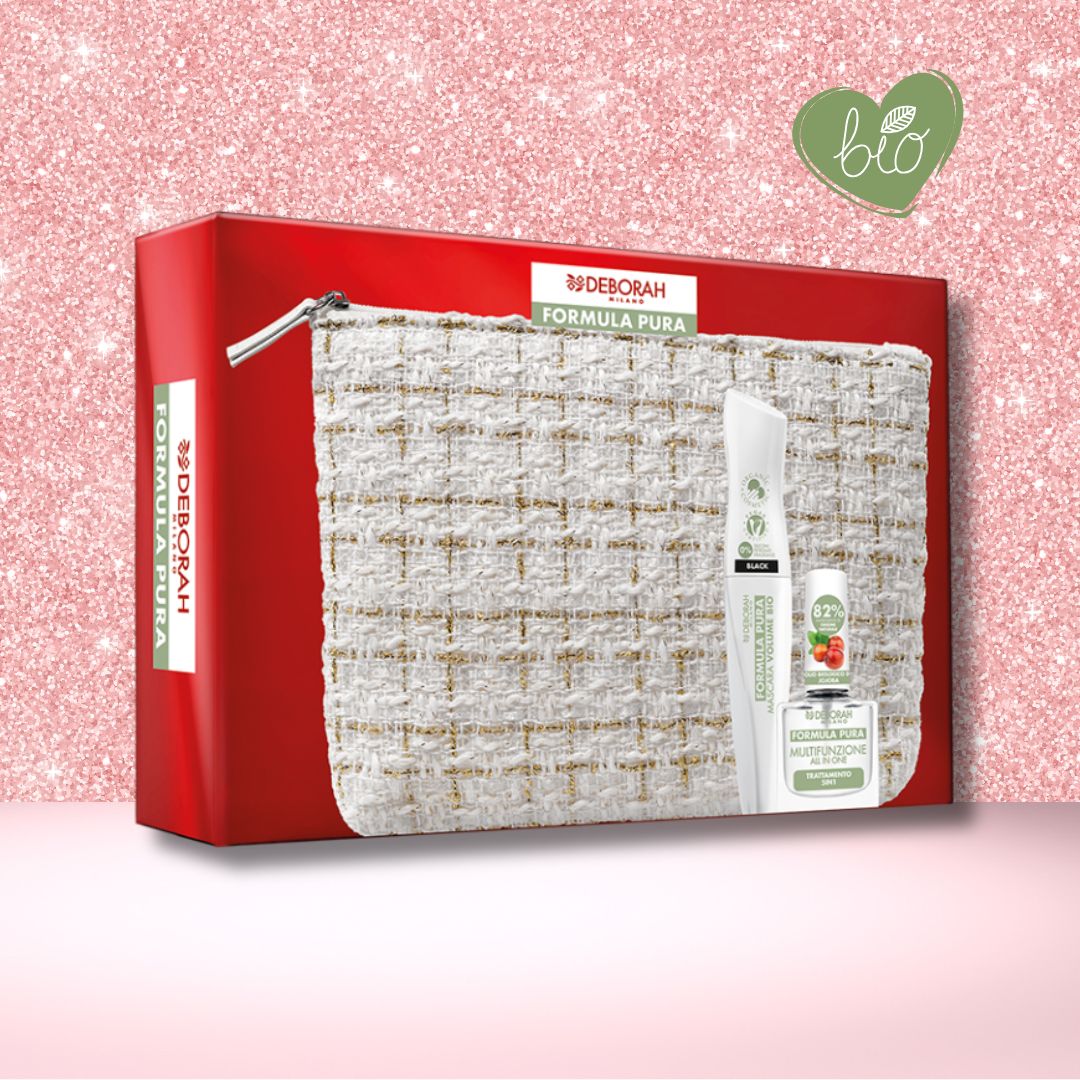 DEBORAH MILANO POCHETTE FORMULA PURA 02 | Mascara Volume Bio + Smalto Multifunzionale