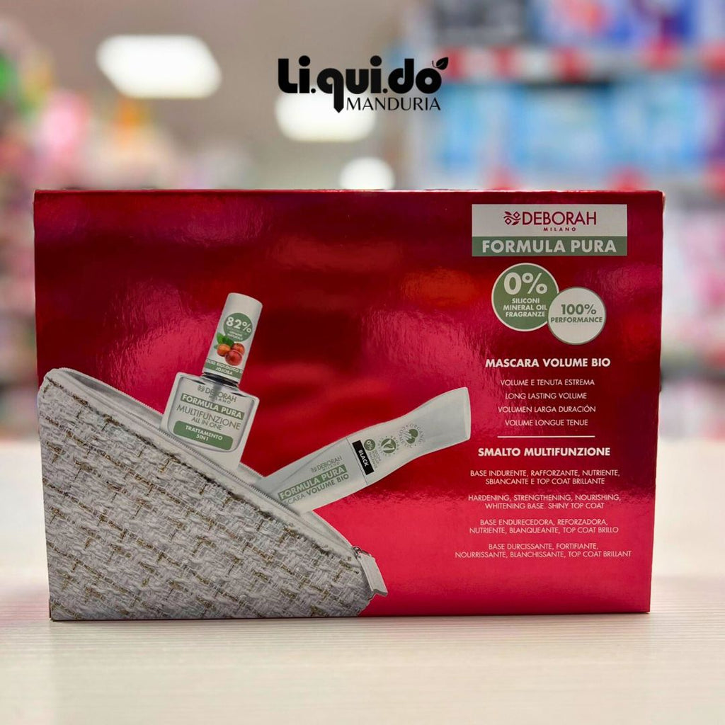 DEBORAH MILANO POCHETTE FORMULA PURA 02 | Mascara Volume Bio + Smalto Multifunzionale