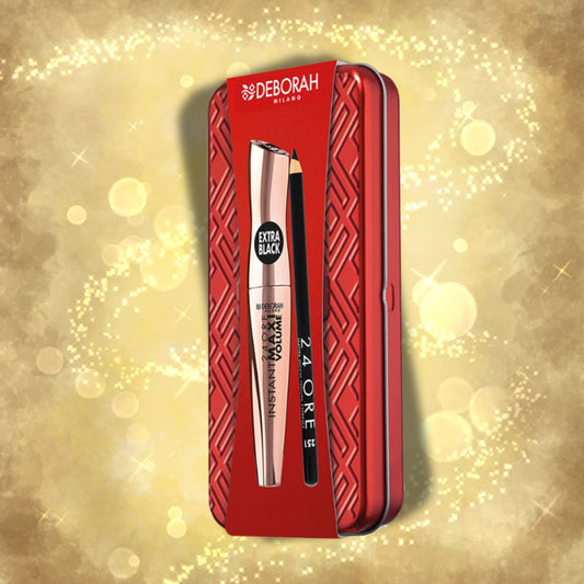 DEBORAH MILANO KIT LATTA 07 | Mascara 24H Instant MaxiVolume ExtraBlack + Matita Occhi 24H Nera