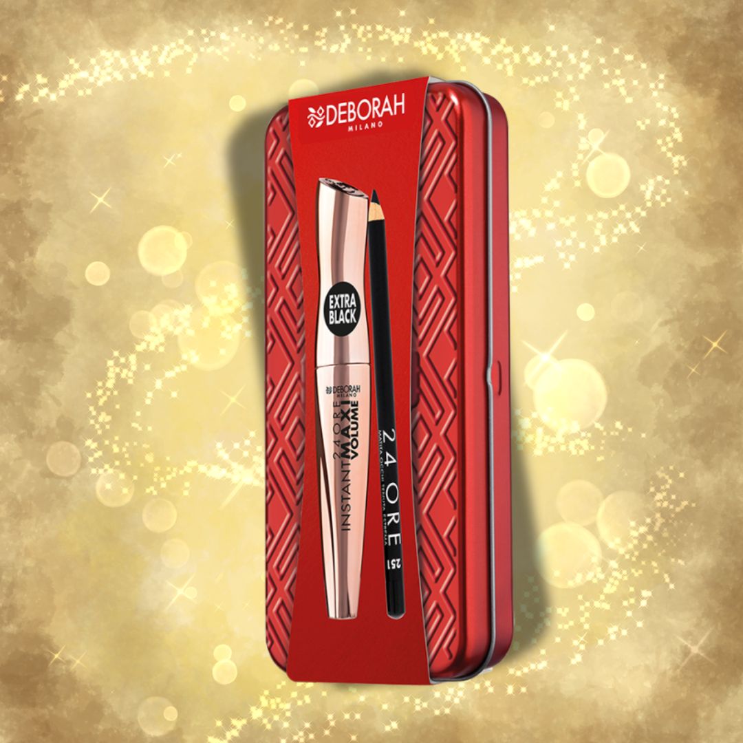 DEBORAH MILANO KIT LATTA 07 | Mascara 24H Instant MaxiVolume ExtraBlack + Matita Occhi 24H Nera