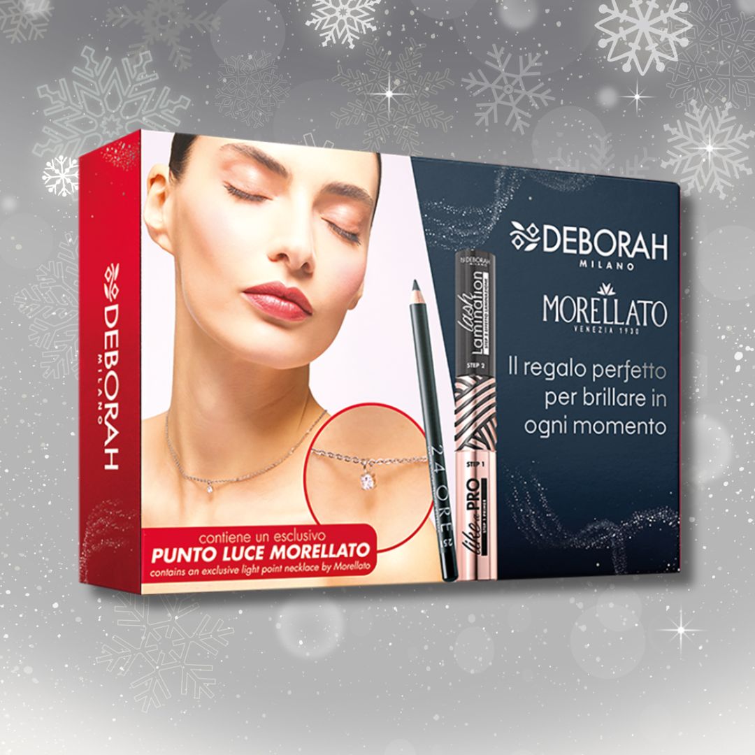 DEBORAH MILANO KIT MORELLATO 03 | Mascara Like a Pro Lash Lamination + Matita Occhi 24H + Collana Punto Luce