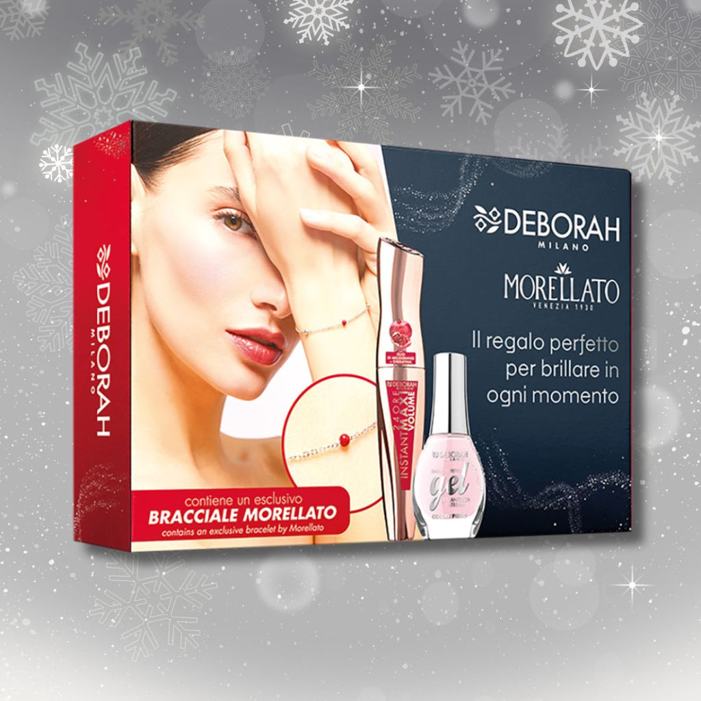 DEBORAH MILANO KIT MORELLATO 08 | Mascara 24H Instant MaxiVolume + Smalto Gel Effect n°20 + Bracciale Morellato
