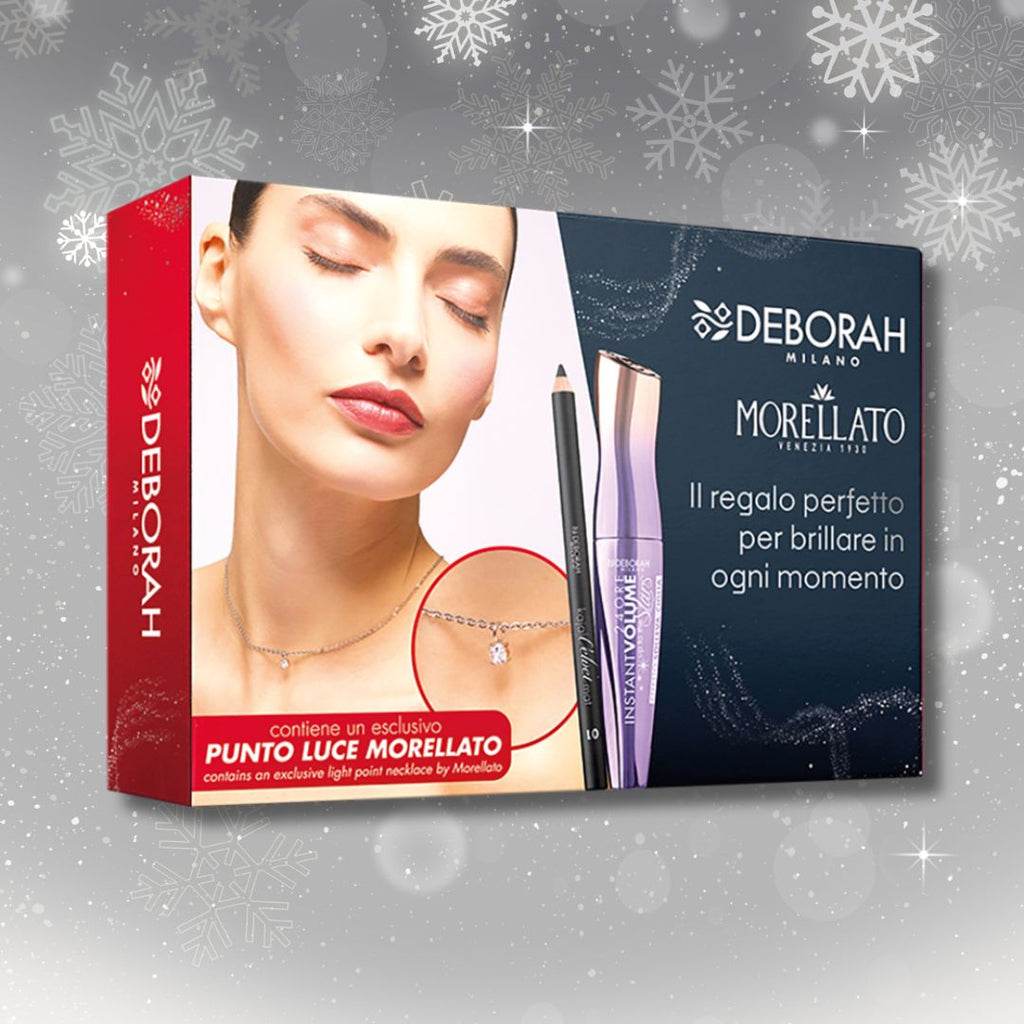 DEBORAH MILANO KIT MORELLATO 02 | Mascara 24H InstantVolume Up To The Stars + Matita Occhi Kajal Velvet Mat + Collana Punto Luce