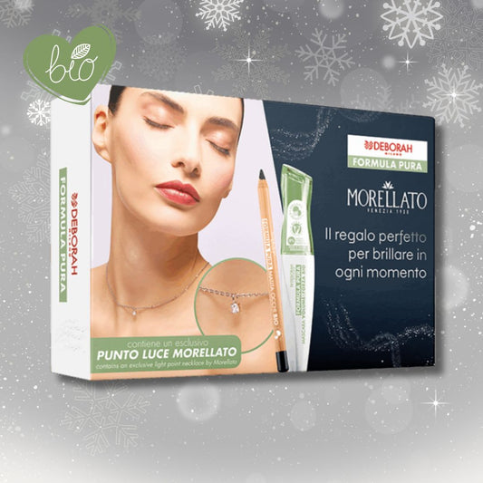 DEBORAH MILANO KIT MORELLATO FORMULA PURA 02 | Mascara Volume&Forza Bio + Matita Occhi Bio + Collana Punto Luce