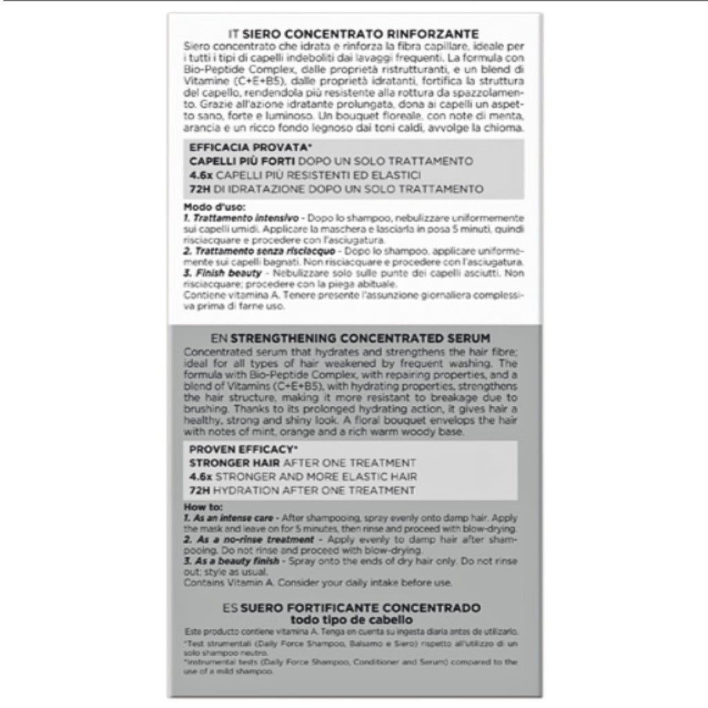 BIPOINT DAILY FORCE – Siero Concentrato Rinforzante, Vitamine C+E+B5 100ml