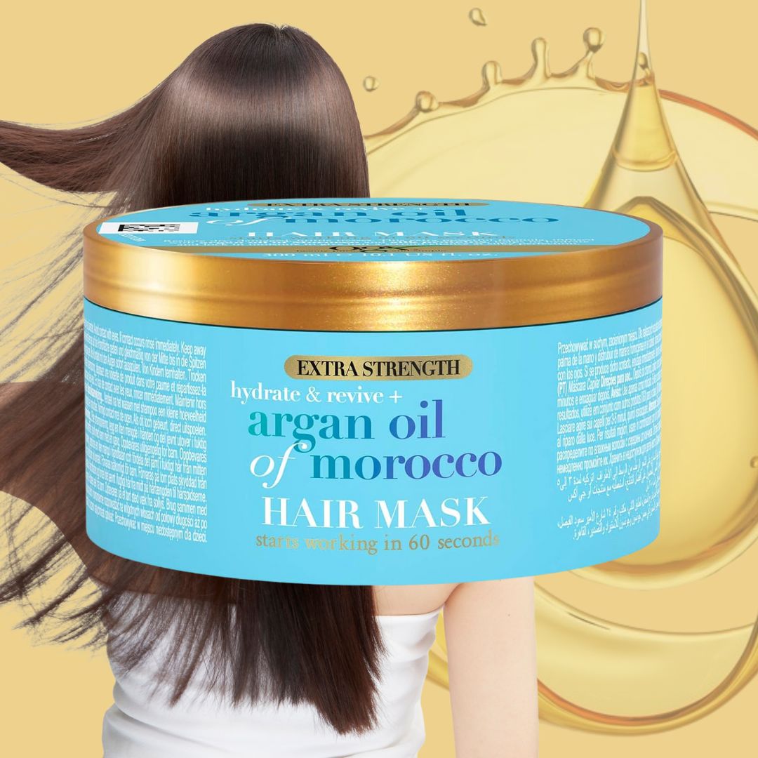 OGX EXTRA STRENGHT | Maschera Capelli con Olio di Argan del Marocco - Rigenera i capelli danneggiati 300ml