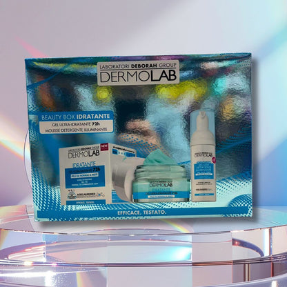 DERMOLAB BEAUTY BOX IDRATANTE| Gel Viso Ultra Idratante 72h + Mousse Detergente Illuminante