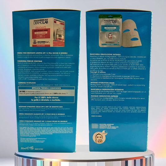 DERMOLAB BEAUTY BOX IDRATANTE| Crema Viso Idratante Lenitiva + Maschera Idratazione Intensa