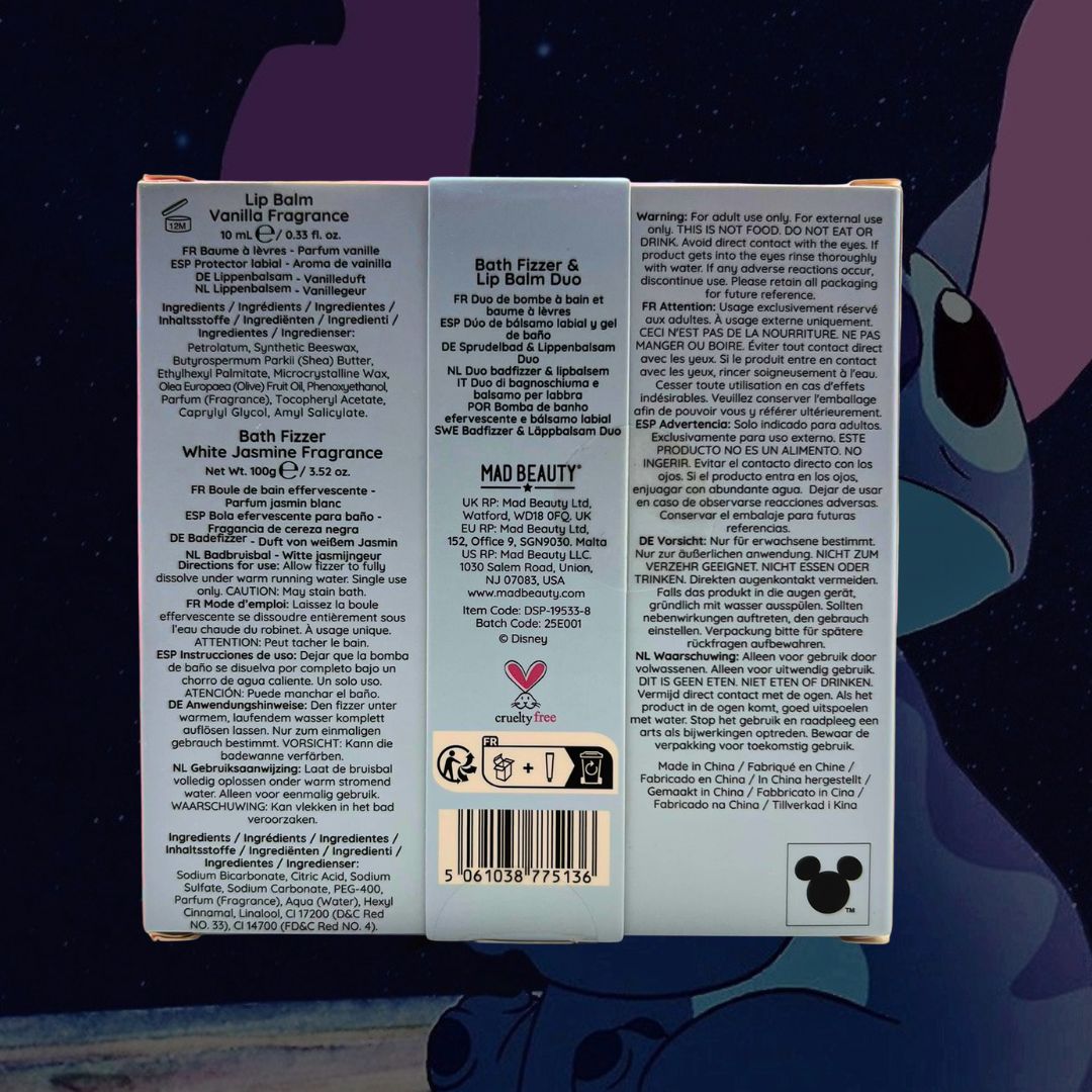 DISNEY STITCH BEAUTY - Bomba da Bagno & Balsamo Labbra
