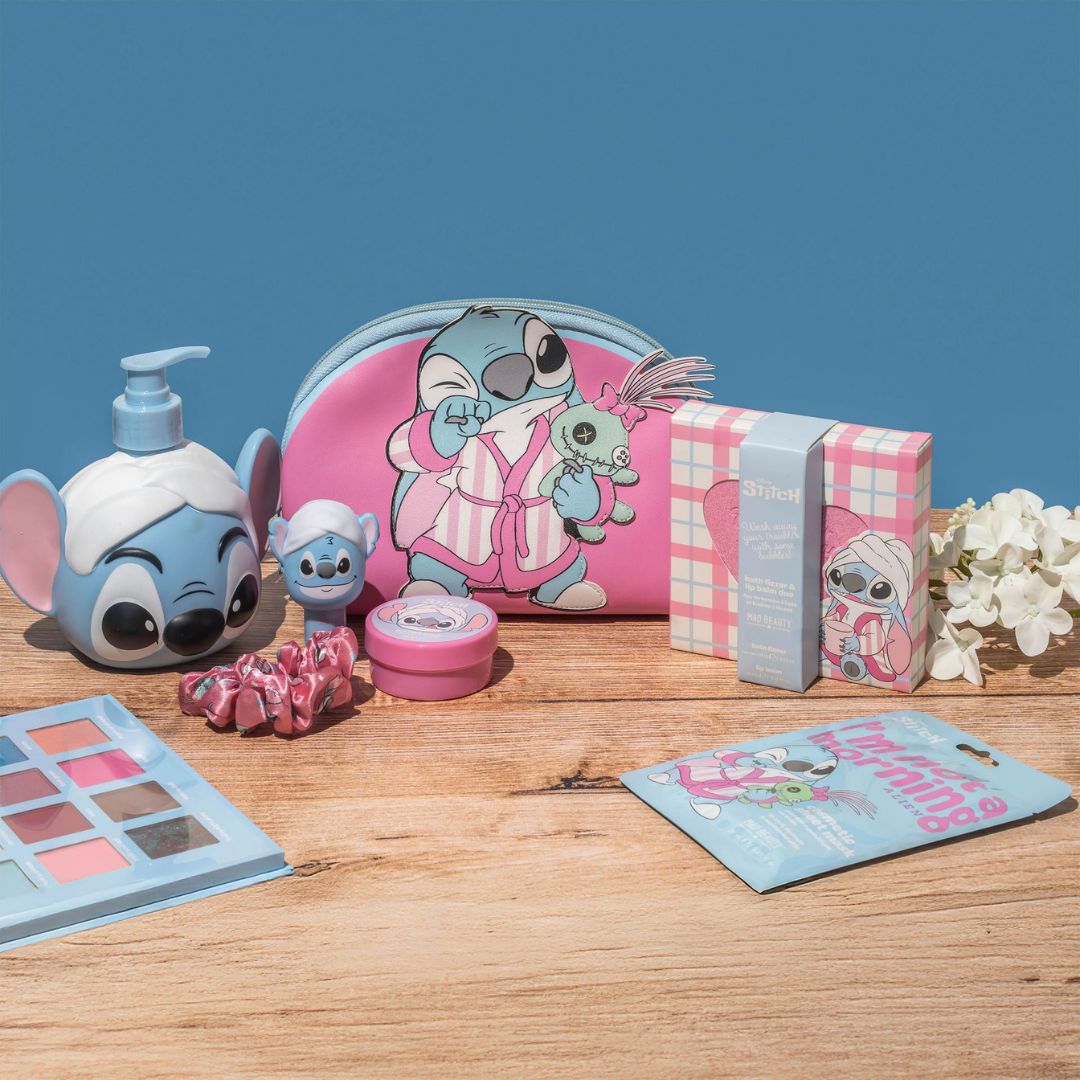 DISNEY STITCH BATH - Spugna da Bagno in Rete con Ventosa
