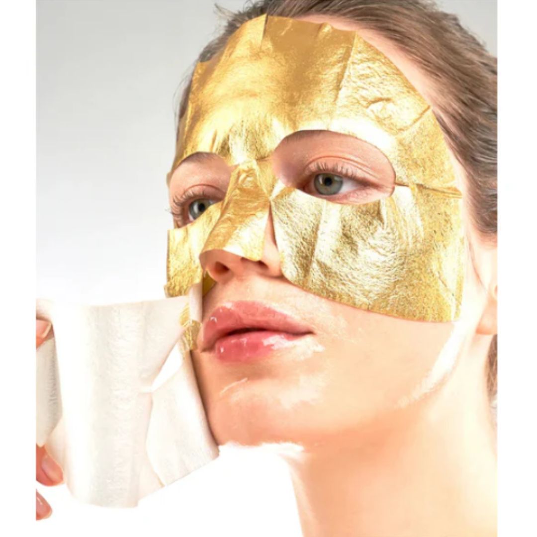 KOCOSTAR GOLD FOIL TRIPLE LAYER MASK - Maschera Viso Vegana Idratazione Profonda, Effetto Glow Immediato