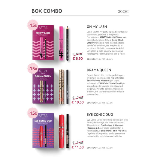 ASTRA MAKE UP BOX OCCHI | Eye-Conic Duo - Mascara Subliminal X Volume 2.0 + Pro-Liner Subliminal 16H