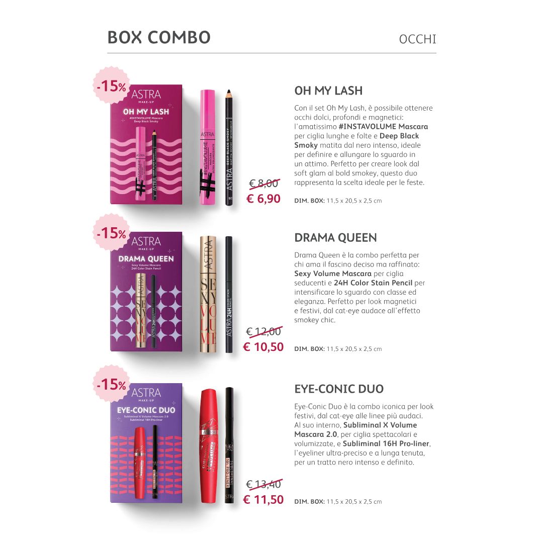 ASTRA MAKE UP BOX OCCHI | Drama Queen - Mascara Sexy Volume + 24H Color Stain Pencil