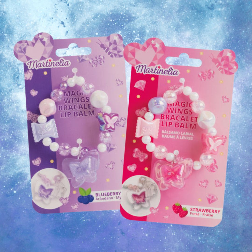 MARTINELIA MAGIC WINGS – Braccialetto con Balsamo Labbra, Fragola o Mirtillo