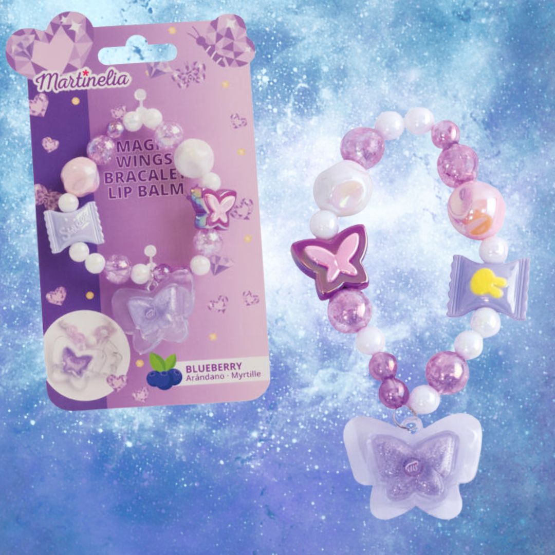 MARTINELIA MAGIC WINGS – Braccialetto con Balsamo Labbra, Fragola o Mirtillo