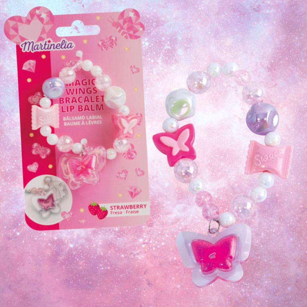 MARTINELIA MAGIC WINGS – Braccialetto con Balsamo Labbra, Fragola o Mirtillo