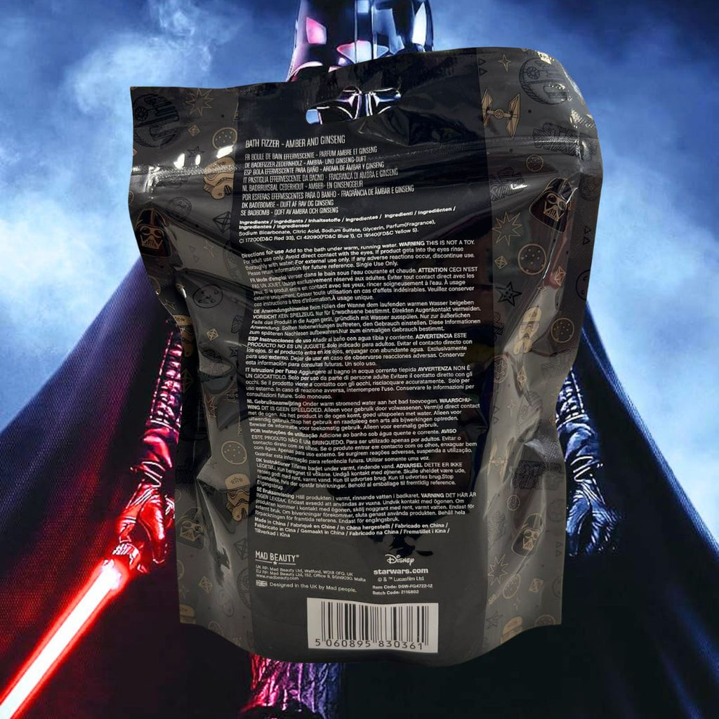 STAR WARS DARTH VADER – 6 Bombe da Bagno Effervescenti, Ambra & Ginseng