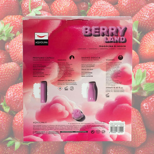 AQUOLINA FRAGOLINA DI BOSCO - Cofanetto Berry Land | Profumo Capelli 100ml + Bagno Doccia 250ml