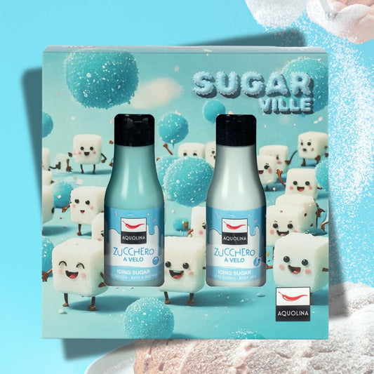 AQUOLINA ZUCCHERO A VELO - Cofanetto Sugar Ville | Bagno Doccia 125ml + Latte Corpo 125ml