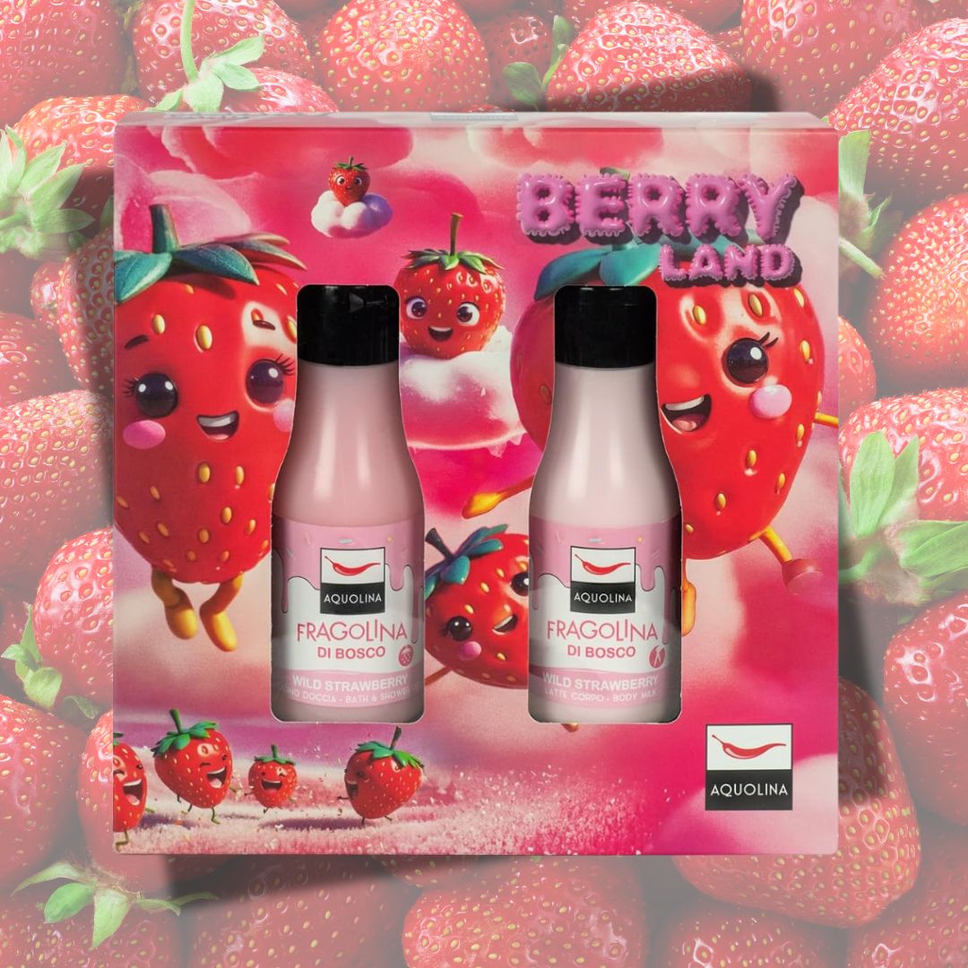 AQUOLINA FRAGOLINA DI BOSCO - Cofanetto Berry Land | Bagno Doccia 125ml + Latte Corpo 125ml