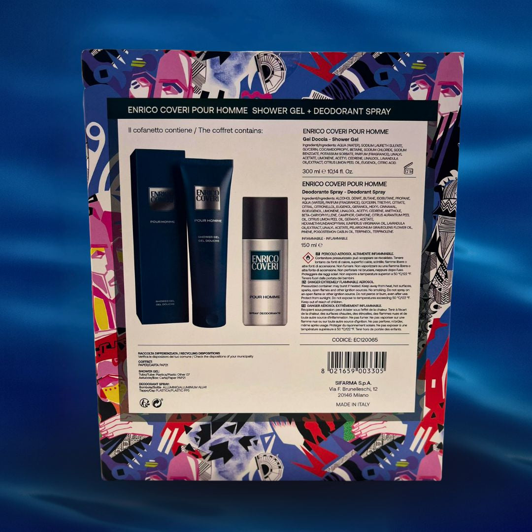 ENRICO COVERI COFANETTO Contemporary pour Homme | Shower Gel 300ml + Deodorant Spray 150ml