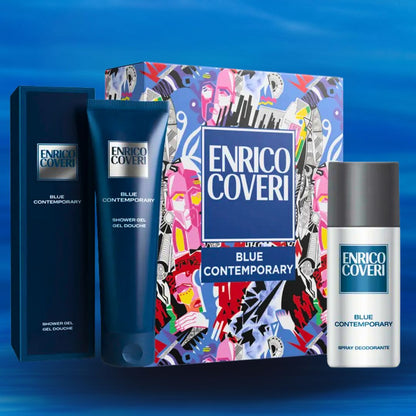 ENRICO COVERI COFANETTO Contemporary Blue | Shower Gel 300ml + Deodorant Spray 150ml