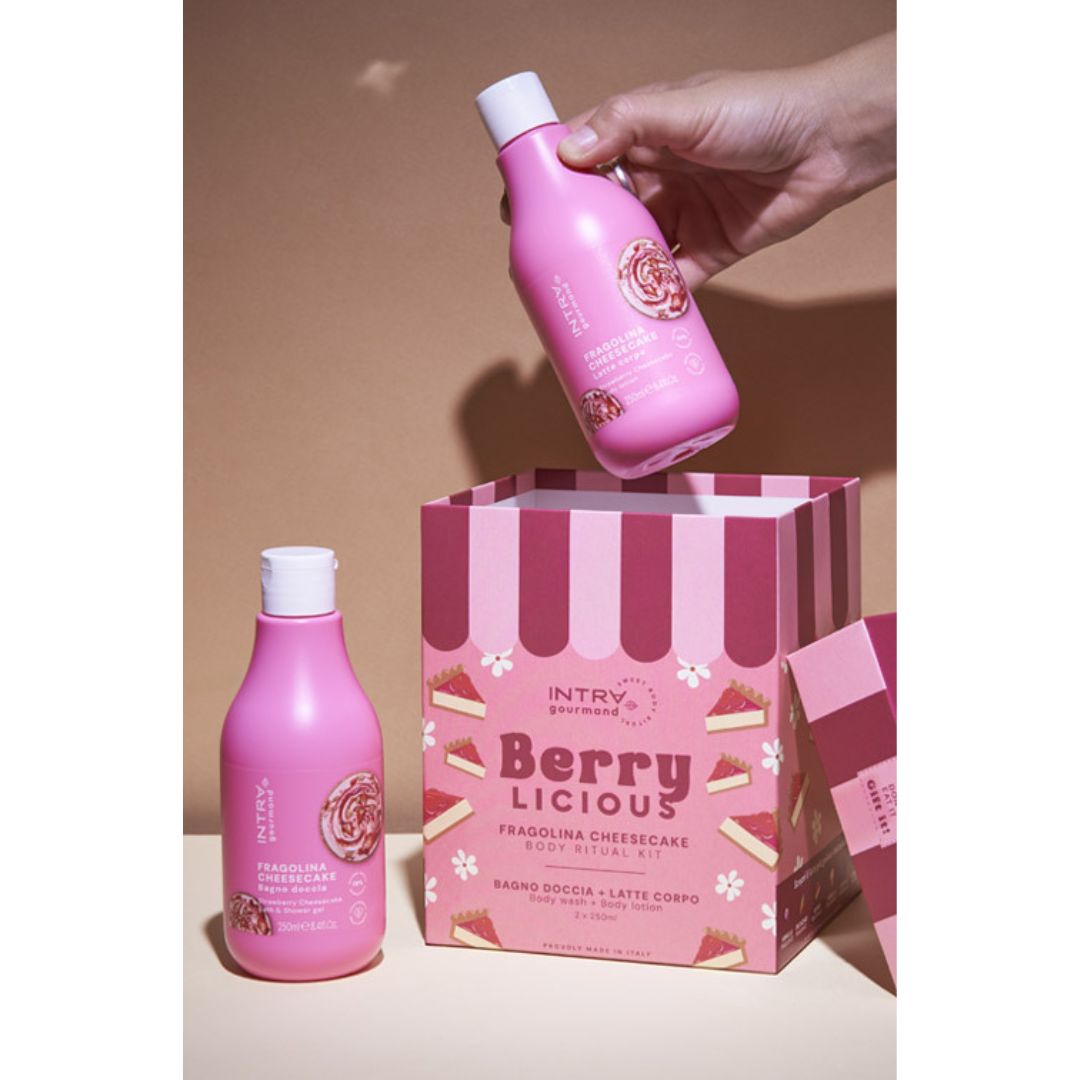 INTRA GOURMAND FRAGOLINA CHEESECAKE | Ritual Body Kit - BagnoDoccia 250ml + LatteCorpo 250ml
