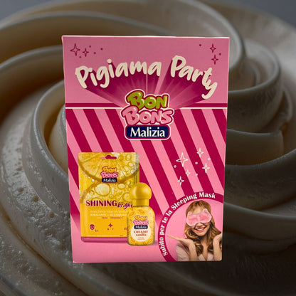 BON BONS MALIZIA CREAMY VANILLA – Cofanetto Pigiama Party | Profumo 50 ml + Maschera Viso + Mascherina Notte