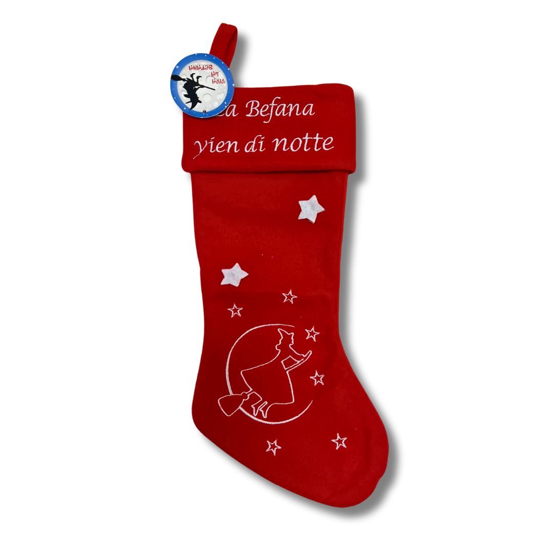 CALZA DELLA BEFANA - Calza Tradizionale in Feltro 40x18cm