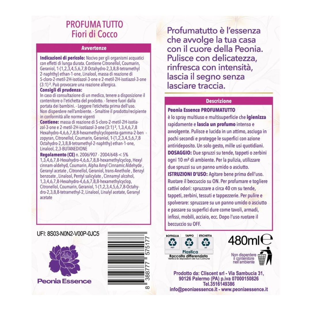 PEONIA ESSENCE PROFUMATUTTO – Peonia e Sensual Lotus 480ml