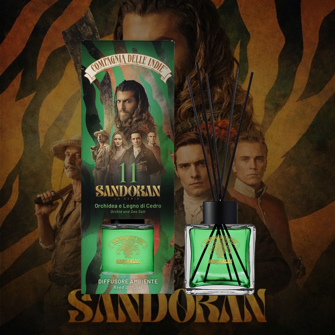 COMPAGNIA DELLE INDIE SANDOKAN | Diffusore Ambiente 11 - Orchidea e Legni di Cedro 100ml