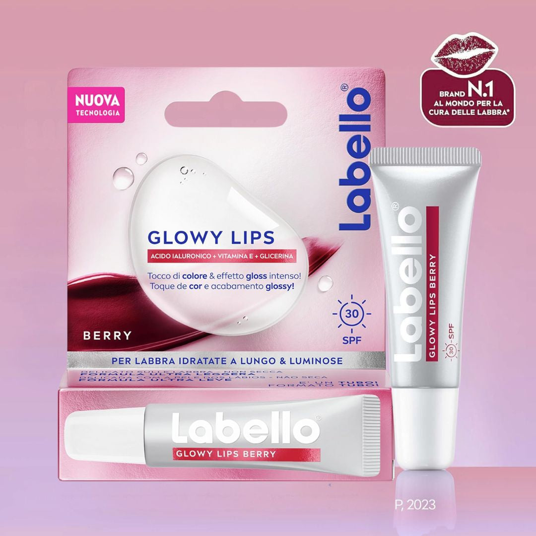 LABELLO GLOWY LIPS BERRY – Trattamento Labbra Idratante & Glossy con Tocco di Colore