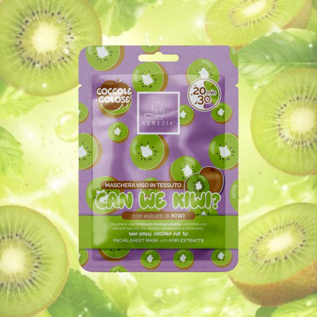 LADY VENEZIA MASCHERA VISO IN TESSUTO CAN WE KIWY? - Idratante e Illuminante con estratti di Kiwi