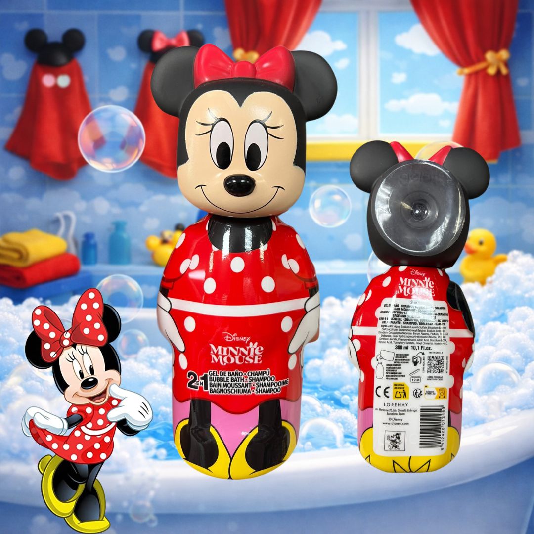 DISNEY TOPOLINA - 2in1 Shampoo & BagnoSchiuma 3D con Ventosa 300ml