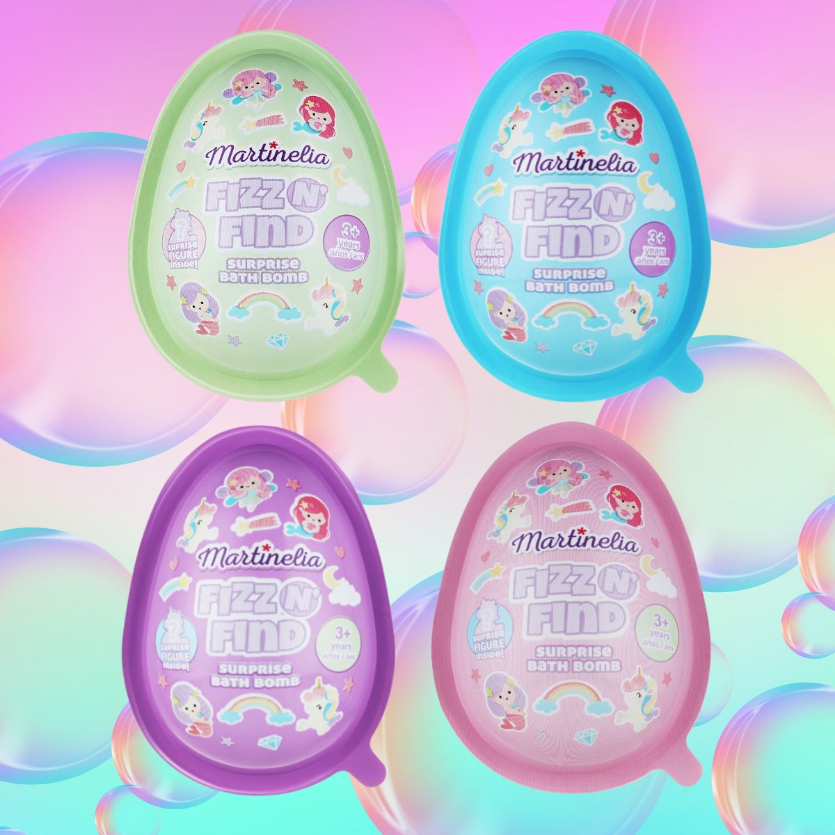 MARTINELIA FIZZ’N FIND – Bombe da Bagno Effervescenti “Egg” con Sorpresa 150g