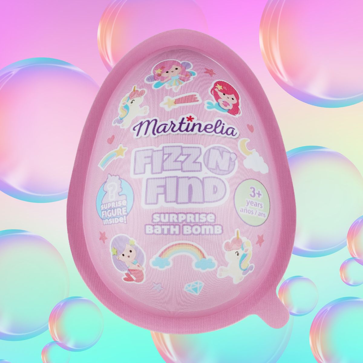 MARTINELIA FIZZ’N FIND – Bombe da Bagno Effervescenti “Egg” con Sorpresa 150g