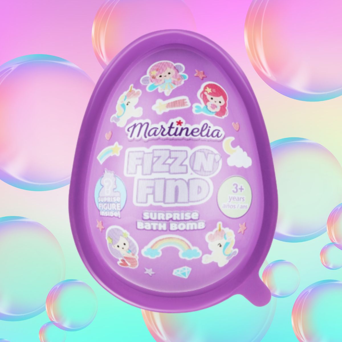 MARTINELIA FIZZ’N FIND – Bombe da Bagno Effervescenti “Egg” con Sorpresa 150g