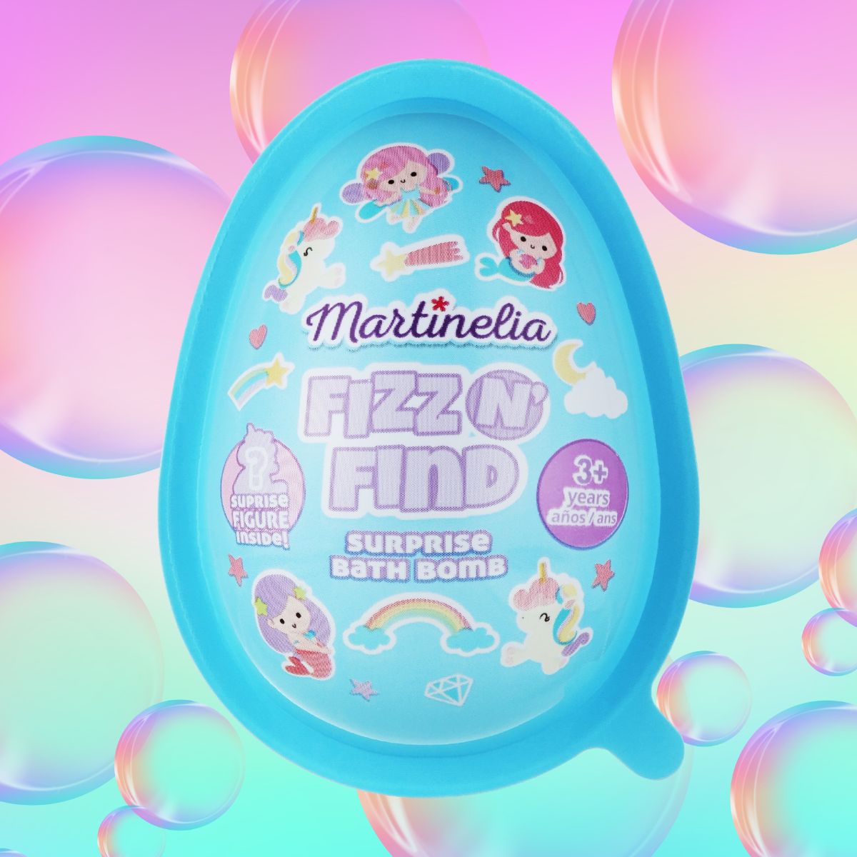 MARTINELIA FIZZ’N FIND – Bombe da Bagno Effervescenti “Egg” con Sorpresa 150g