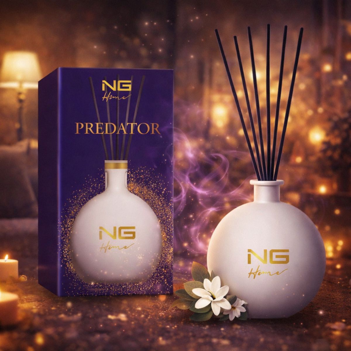 NG HOME PREDATOR - Diffusore di Profumo per Ambiente con Bastoncini 200ml o Ricarica