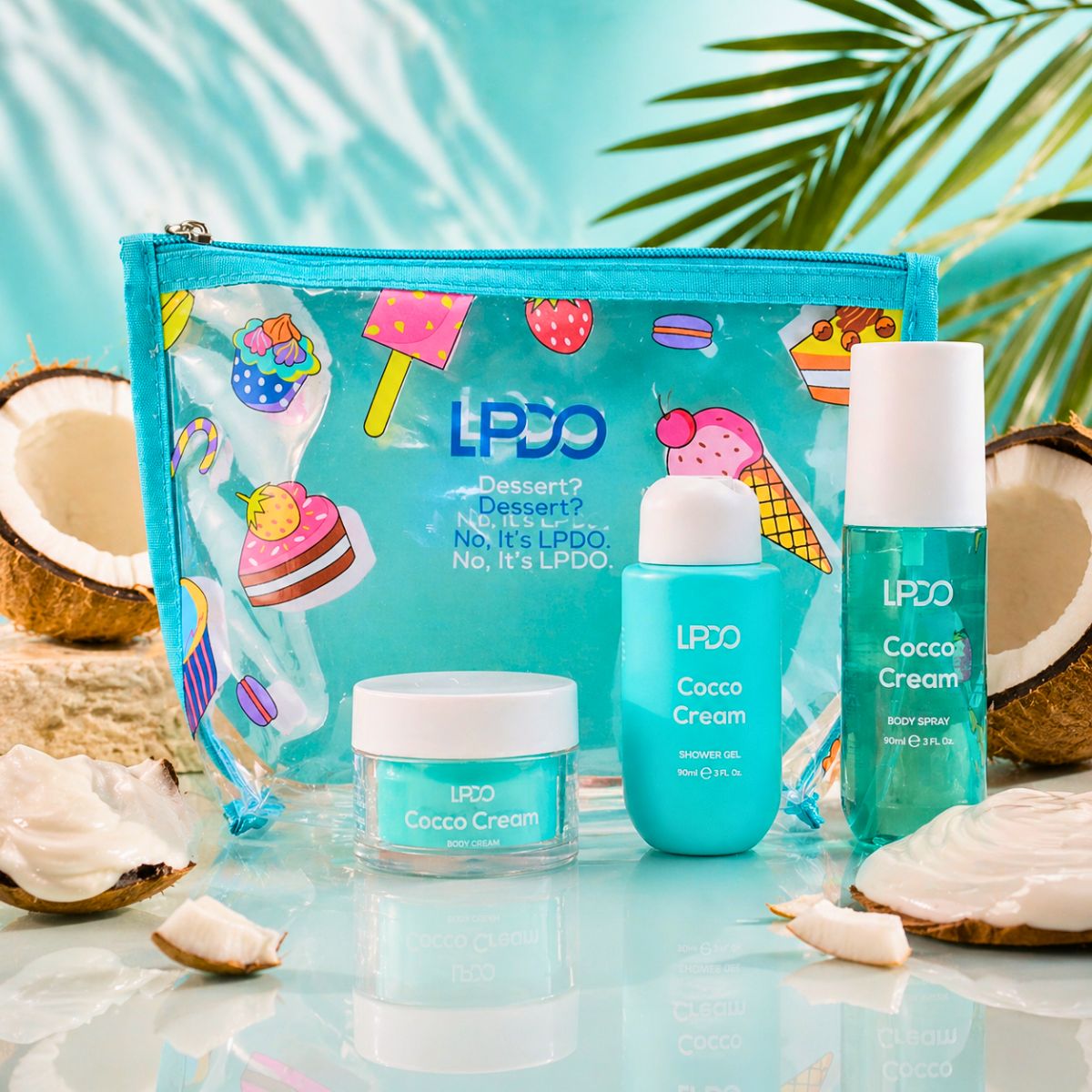 LPDO SUMMER KIT COCCO CREAM - Body Spray 90ml + Shower Gel 90ml + Body Cream 50ml