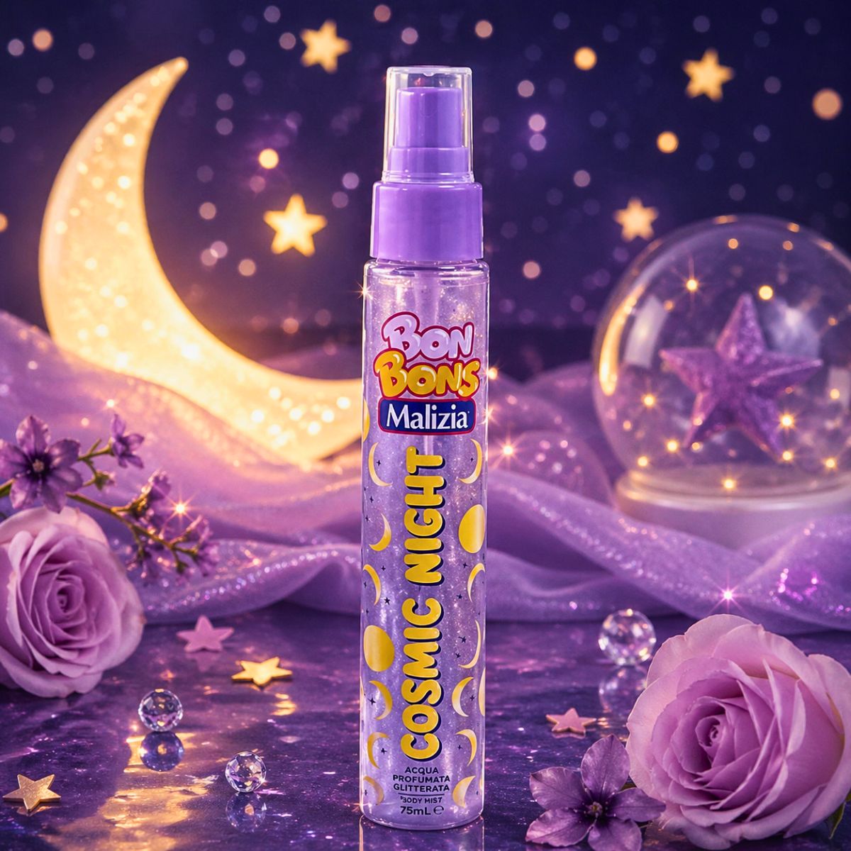 BON BONS MALIZIA COSMIC NIGHT - Acqua Profumata Glitterata 75ml