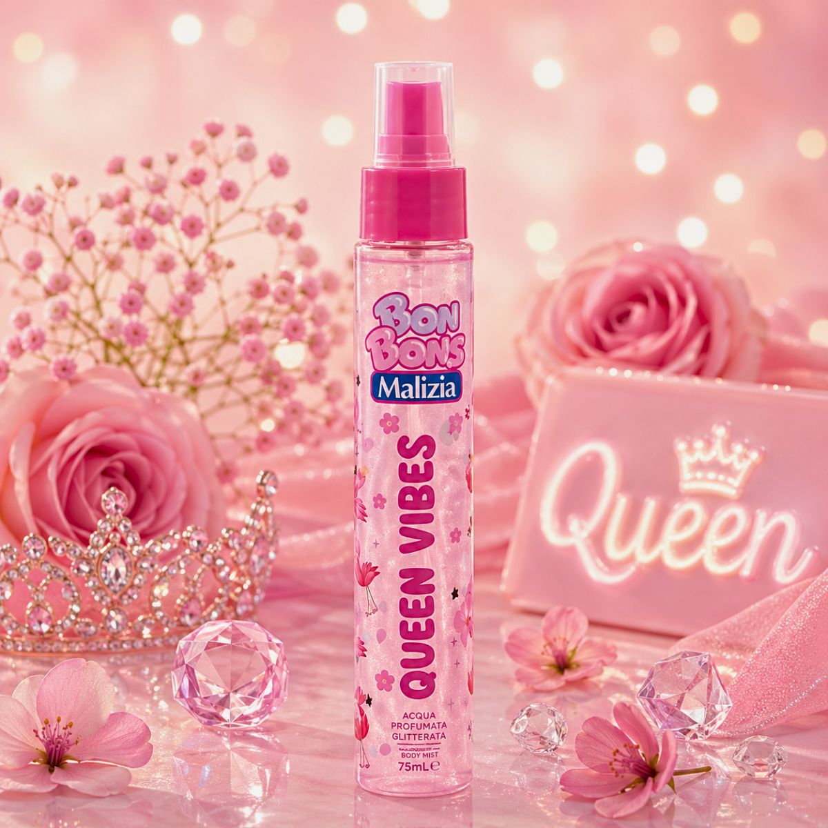 BON BONS MALIZIA QUEEN VIBES - Acqua Profumata Glitterata 75ml