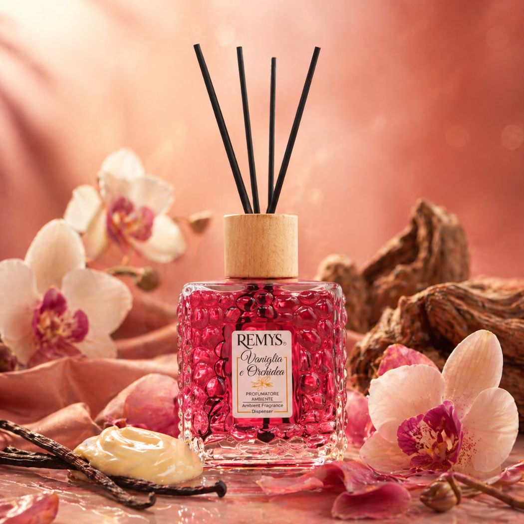 REMYS VANIGLIA & ORCHIDEA - Diffusore di Profumo per Ambiente con Bastoncini 250/500ml