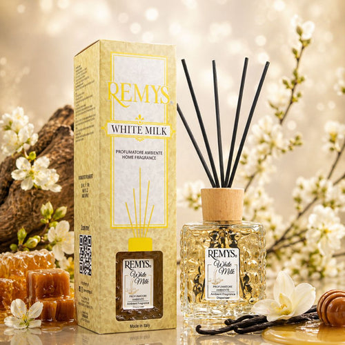 REMYS WHITE MILK - Diffusore di Profumo per Ambiente con Bastoncini 250/500ml - Liquidò