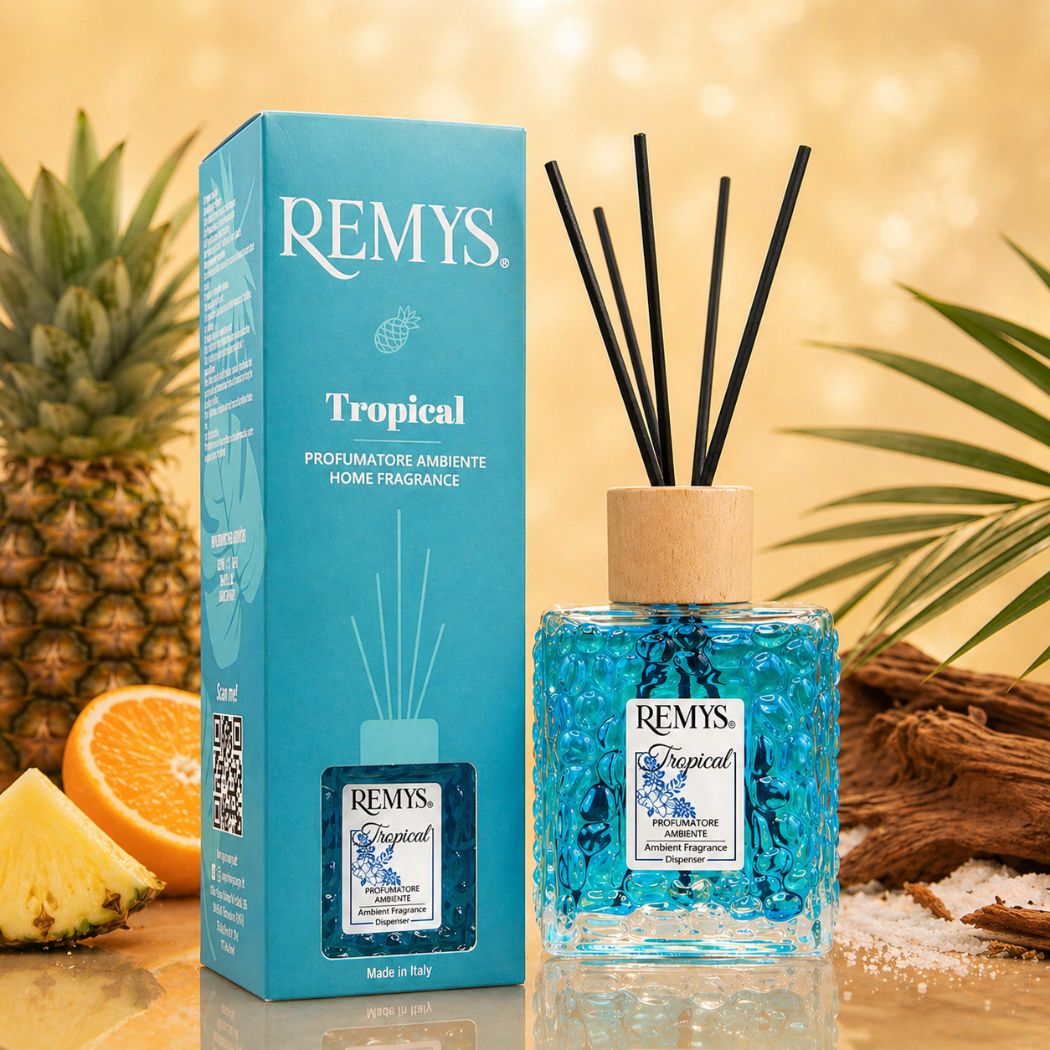 REMYS TROPICAL - Diffusore di Profumo per Ambiente con Bastoncini 250/500ml